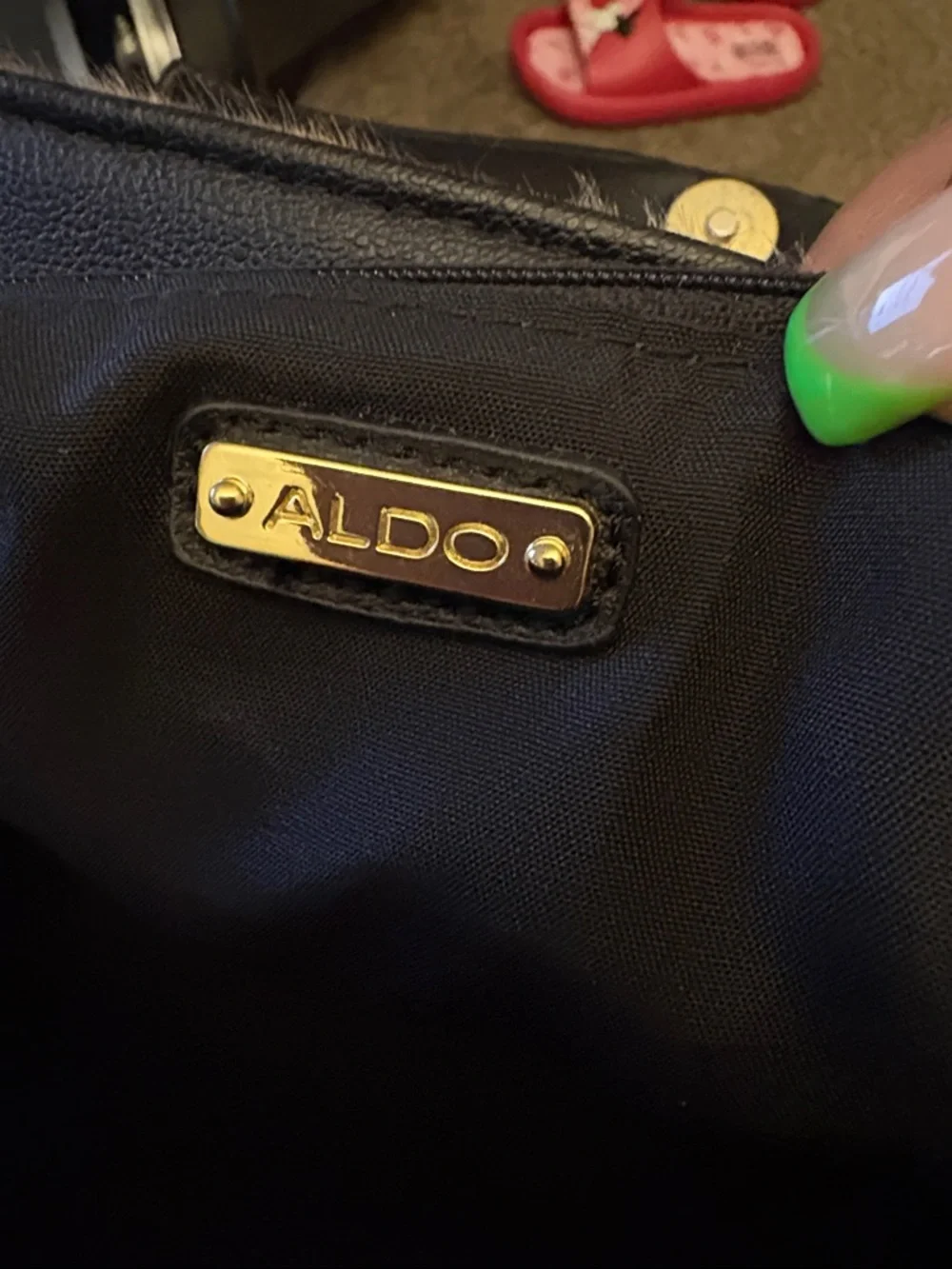 Aldo Leopard Print Satchel Handbag with Black Tassel